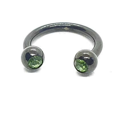 Zwart Met Steentjes - Neus / Septum / Helix Piercing