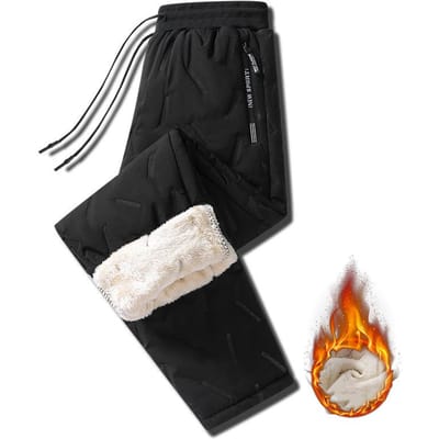 Lamswol verdikte winterbroek heren super warme casual joggers sportkleding comfortabele oversized katoenen herenbroek M