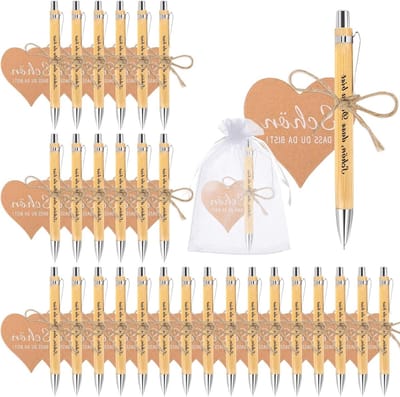 30 stuks Houten Balpennen - Prachtige Duitse Gastgeschenken voor Bruiloft en Verjaardag