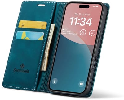 CaseMania Bookcase hoesje geschikt voor Apple iPhone 17e/16e - Effen Groen - Kunstleer