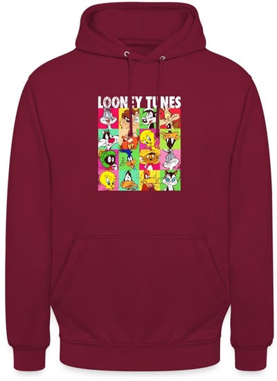 Looney Tunes Karakters Collage Hoodie Unisex