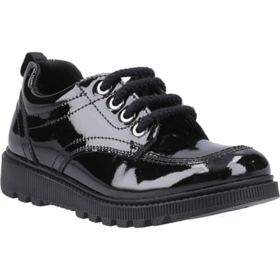 Hush Puppies Keeley Meisjes Zwarte Veterschoenen Van Leer