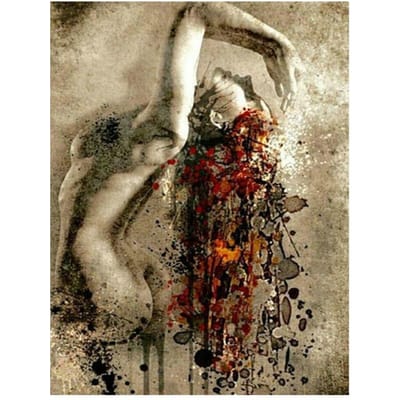 Peinture de diamant de femme Sexy, broderie de strass, image de mosaïque d'art abstrait 20X30CM black