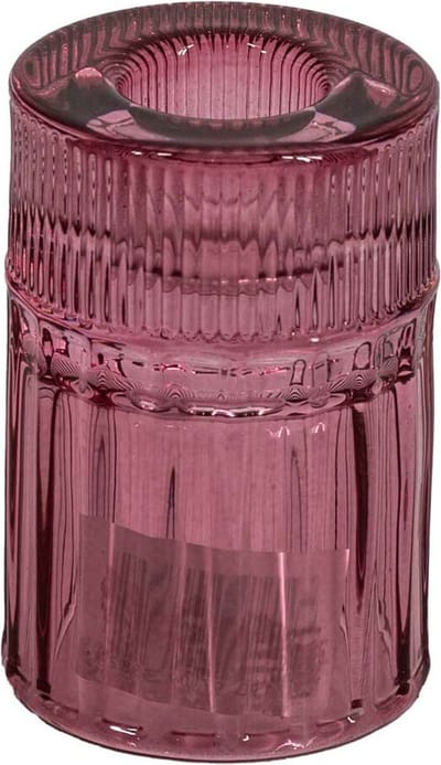 Glazen kaarsenstandaard roze