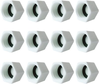 12 Pcs G3/4 BSP Afsluitkap - Schroefdraadkap met Slangwasmachines - Buisafsluiter met Zeskant - Voor het Afsluiten van Waterleiding of Fitting (Vrouwelijk)