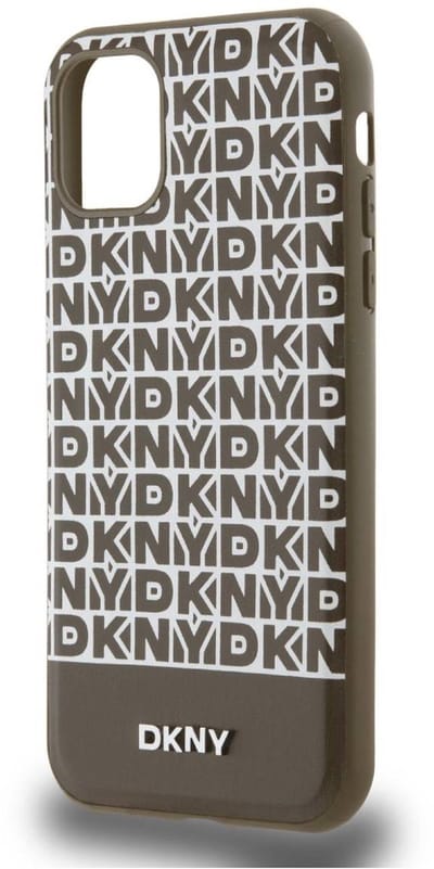 DKNY Repeat Bottom Stripe Back Case (MagSafe Compatible) - Geschikt voor Apple iPhone 11 (6.1") - Bruin