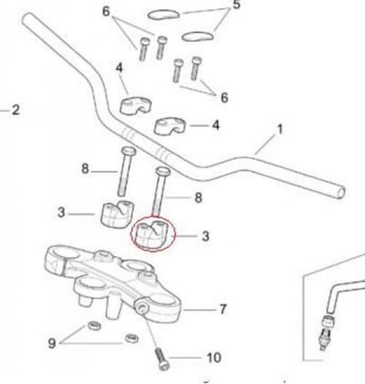 Originele stuur trekkerbeugel voor motorfiets moto guzzi 750 v7 2008 tot 2012 ap8123605 / nieuwe onderste trekkerbeugel