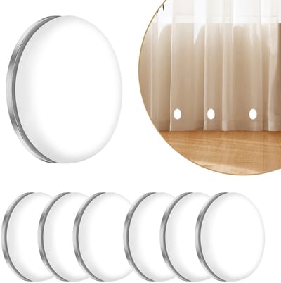 SnelShoppen - 6 Paar Waterdichte Douchegordijn Gewichten, Magnetische Gordijn Gewichten, Sterke Plastic Magneten voor Douchegordijnen, Tafelkleed, Wit