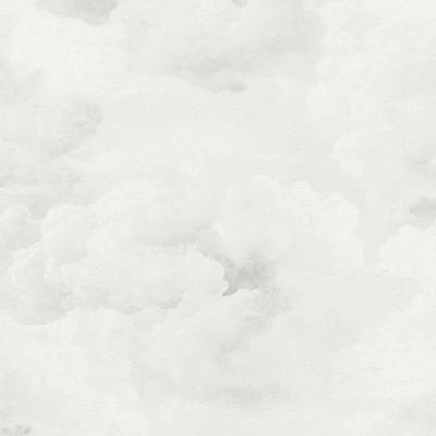 Natuur behang Profhome 399855-GU vliesbehang hardvinyl warmdruk in reliëf licht gestructureerd met wolken mat wit papyruswit lichtgrijs 5,33 m2
