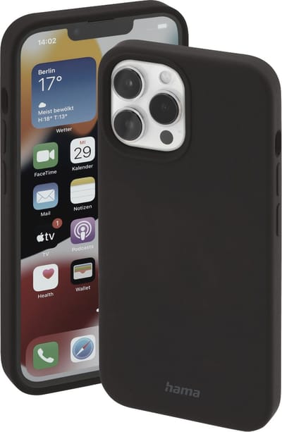 Hama MagCase Finest Feel Pro Cover Hoesje geschikt voor iPhone 14 Pro Max - Compatibel met Magsafe - Zijdezacht afwerking - Krasbestendig - Zwart