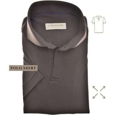 John Miller The Miller Short Sleeve Hyperstretch Poloshirt Donker Bruin / male