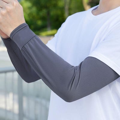 Heren Losse Zonnebrandmouwen IJshandschoenen Fietsen Armbeschermers Sport Hardlopen Autorijden Absorberend gray
