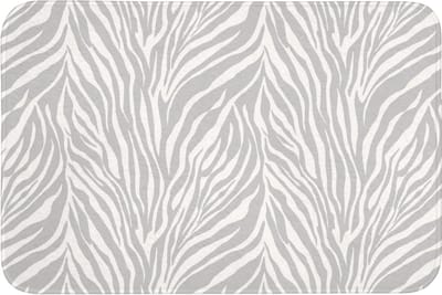 Badmat 90x60 cm - Antislip - Zebra - Motief - Grijs - Badmatten voor badkamer - Badkamermat - Douchemat - Badkamer mat