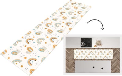 Keukenloper - Loper keuken - Dieren - Patronen - Regenboog - Bloemen - Patronen - 200x50 cm - Keukenloper vinyl