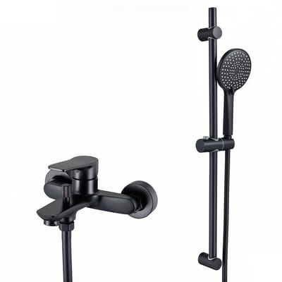 Auralum max Badkraan Zwart - Mengkraan - Met 3 functies handdouche - 70 cm Verstelbare Glijstang - Doucheset - 150 mm Hartafstand - Eenvoudige Wandmontage - Zwart