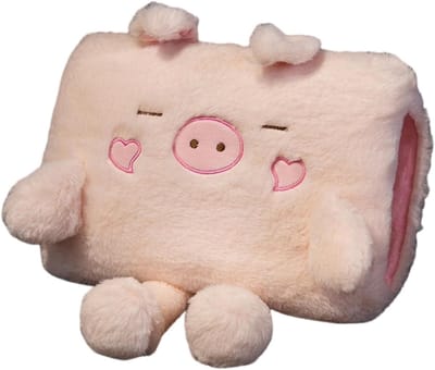 Handwarmer - Mof Hand Warmer - Warm Handen - Cartoon Dieren Thema - 30 cm - Roze