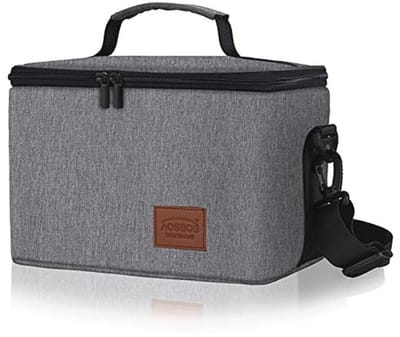 Grote koeltas voor picknick en lunch, 10 liter, ideaal voor werk en school, grijs