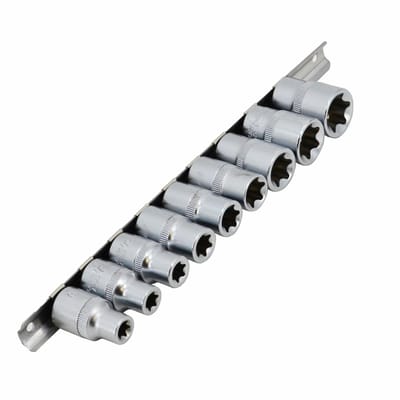 AWTOOLS E-Serie - TORX Doppenset - 1/2" - E10-E24 - 9 Stuks
