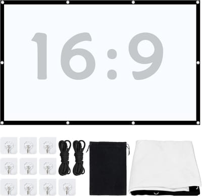 Draagbaar 100 inch HD canvas voor beamer, lichtdicht en kreukvrij, ideaal voor thuisbioscoop, kantoor en outdoor gebruik
