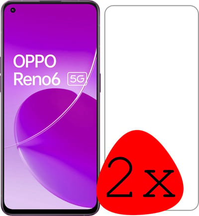 Screenprotector - 2 Stuks Geschikt voor OPPO Reno 6 - Extra Sterk - Beschermglas - Gehard Glas - Tempered Glass - Screen Protector