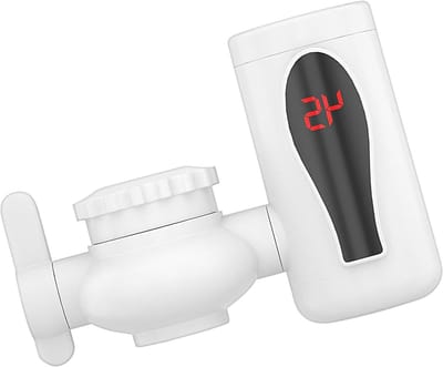 Elektrische Kraan - Warmwaterkraan Direct - Direct Warm Water - Digitaal LED Display - 15 cm breed - Wit
