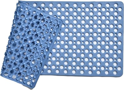 Veilig en Antislip Badmat 40 x 88 cm voor Kinderen, Mildew Bestendig en Machinewasbaar, Blauw en Comfortabel