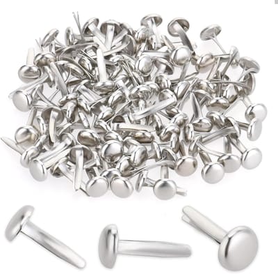 Set van 100 metalen mini ronde clips voor scrapbooking, school, kantoor, papier en knutselen - zilverkleurig en veelzijdig