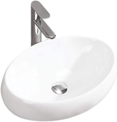 Keramiek Ovaal Wastafel - Opzet Handwastafel - Badkamer Vernieuwing - Stijlvol Elegant Design - 48 x 33 cm - Wit