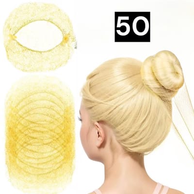 50 stuks Haarnetjes - Haarnetjes blond - Haarnet voor ballet en paardrijden – Haarnet - Onzichtbaar knotnet elastisch - Meisjes om haarknoopjes te Maken - Onzichtbaar knotnet elastisch - LOUZIR