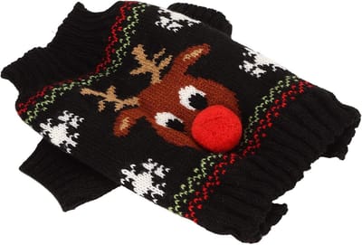 Warme en Comfortabele Kersttrui voor Honden met Dikke Stoffering en Sneeuwpatroon voor Kleine en Middelgrote Honden