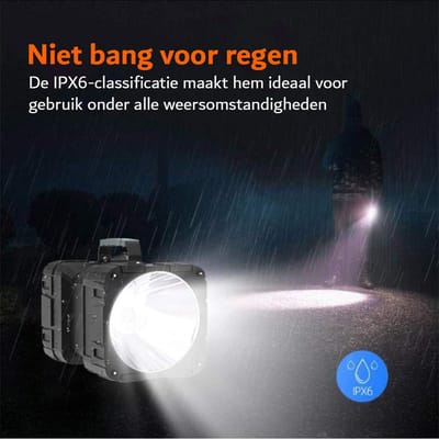 Zaklamp Led Oplaadbaar - Militaire Zaklamp - Noodpakket - Ingebouwde Powerbank 10.000 mAh - 7 Modi - IP06 Waterdicht