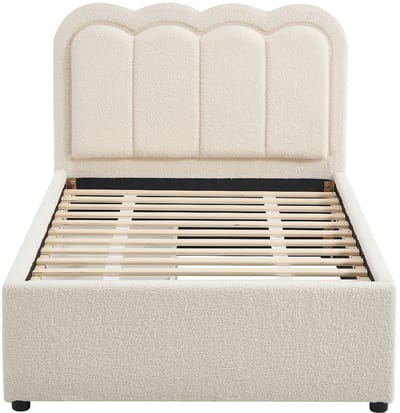Vente-unique Bedframe stof crème 90 x 190 cm