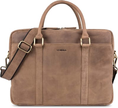 Unisex Leren Aktetas Schoudertas voor Werk en Studie