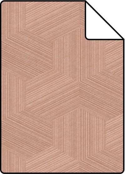 Proefstaal Origin Wallcoverings behang grafisch 3D motief terracotta roze - 26.5 x 21 cm - 347995-S