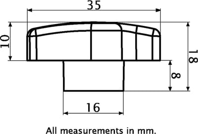 M6 nylon vleugelknop met binnenste draad (met messing inzetstuk)