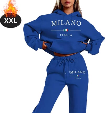 Nivard Joggingpak - Huispak - Volwassenen - Trainingspak - Comfortabel - Joggingsbroek - Tracksuit - Dames - Winter - Blauw - XXL