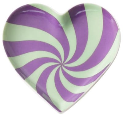 Yehwang Sieradenschaaltje Swirly Hart paars groen 10cm