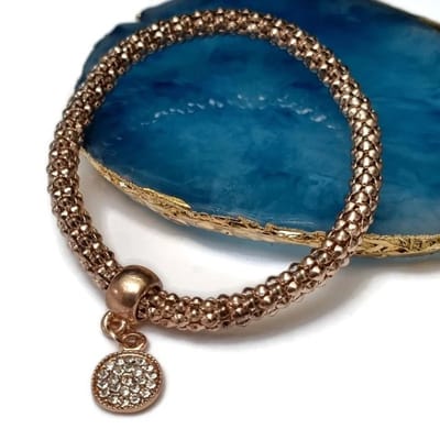 Aramat Jewels | Armbanden | Roségouden Popcorn Armband met bedel | | | |8mm | Metaal | Volwassenen | Verkleurd niet