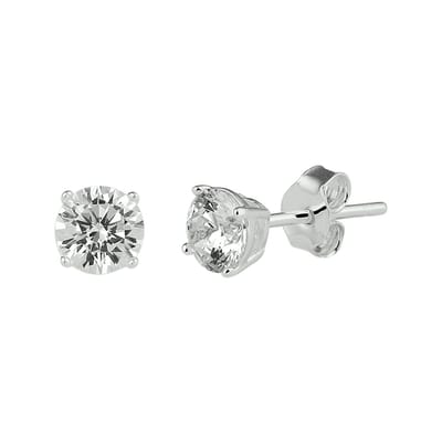 Glams oorknoppen zirkonia - 5 mm - Zilver