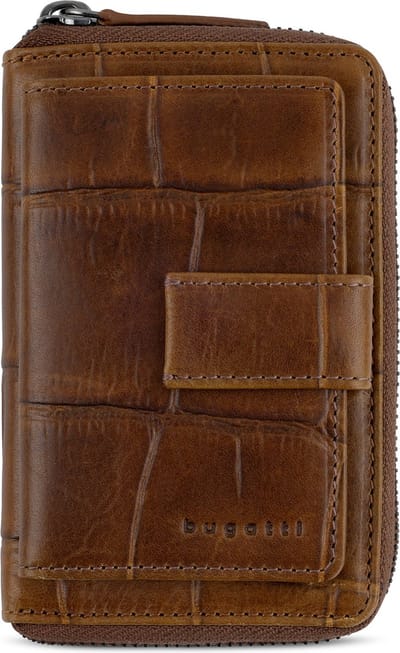 Bugatti Nevio Portemonnee RFID-bescherming Leer 13 cm - Dames - Horizontaal - cognac