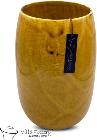 Tobago gele ovale vaas, B27xD18xH35