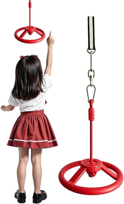 Hinderniswiel - Draaibaar Wiel - Kracht Training - Eenvoudige Montage - 26 x 26 x 29 cm - Rood