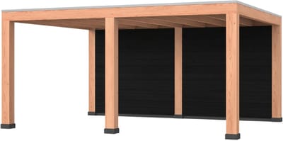 Douglas overkapping, 500 x 400, met zwarte achterwand, Westwood Modern Plus