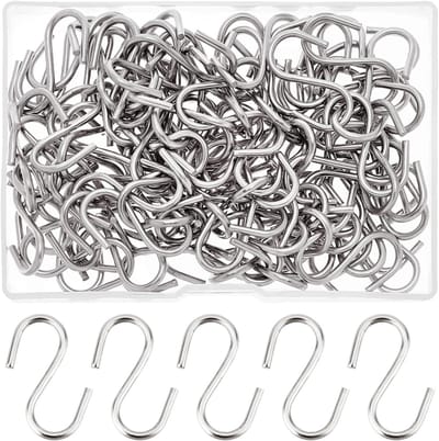 100 stuks Mini S Haakjes van 304 RVS voor DIY Creaties, Ideaal voor Handgemaakte Projecten, 27x12x2mm