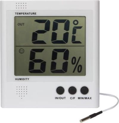 Velleman Digitale thermo-/hygrometer, groot LCD, binnentemperatuur en -vochtigheid, batterij-indicator, geheugenfunctie, vriespunt alarm