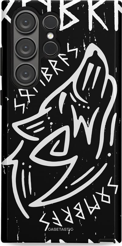 Casetastic Hoesje Geschikt voor Samsung S23 Ultra - Stijlvolle Beschermende Duo-layer Case - Wolvenkreet