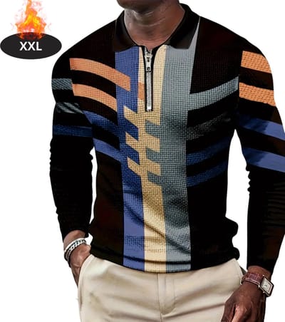 Livano Poloshirt Heren - T-Shirt Heren - Shirt - Overhemd - Polo Shirt Lange Mouwen - Zee Blauw - XXL