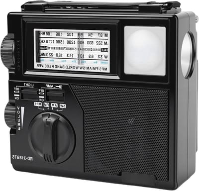 Noodradio met Bluetooth - Draagbare Weerradio - Noodsituaties en Reizen - Dubbele Antennesysteem - 17 x 16 x 8 cm