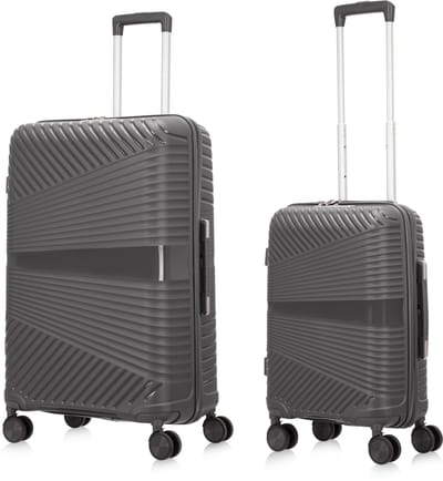 Mallorca Reiskofferset 2-delig - 39 en 93 liter - Handbagage en Ruimbagage - Donker grijs - Met Ingebouwd TSA Slot - Voor Vakanties en Weekendtrips