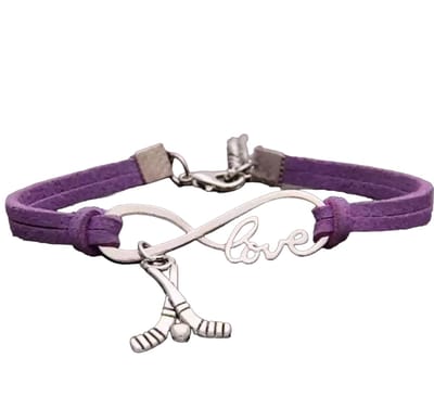 12Getit Armbandje Paars met Hockey hangertje